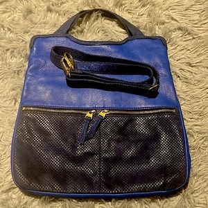 Fossil Blue and Black Crossbody Bag